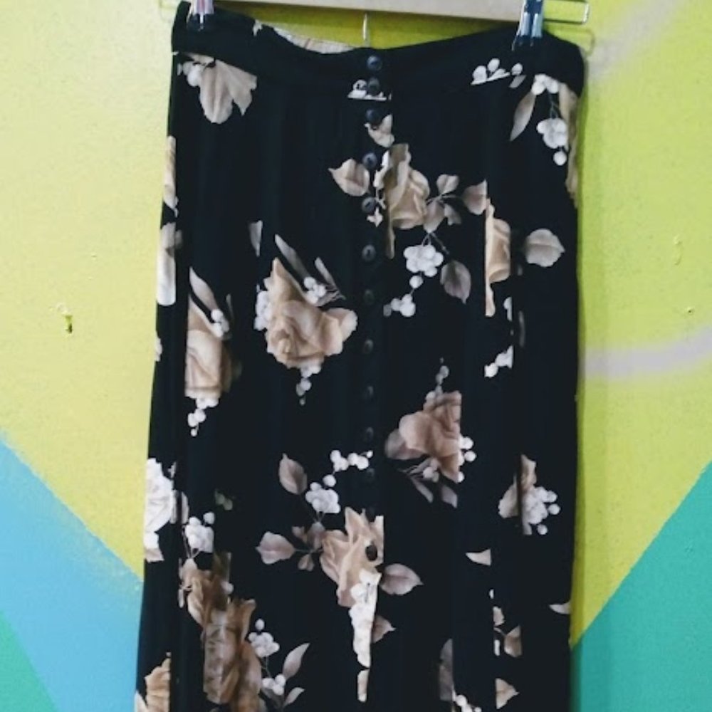 Vintage 90's Tracy Evans Midi Floral print Skirt